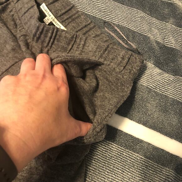 Collective Concepts Comfy Elastic Waistband Wide Leg Womens Pant in Gray Size 1X - Picture 7 of 8